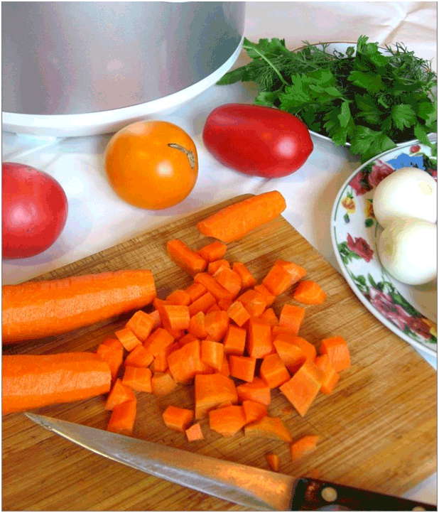 нарубить морковь